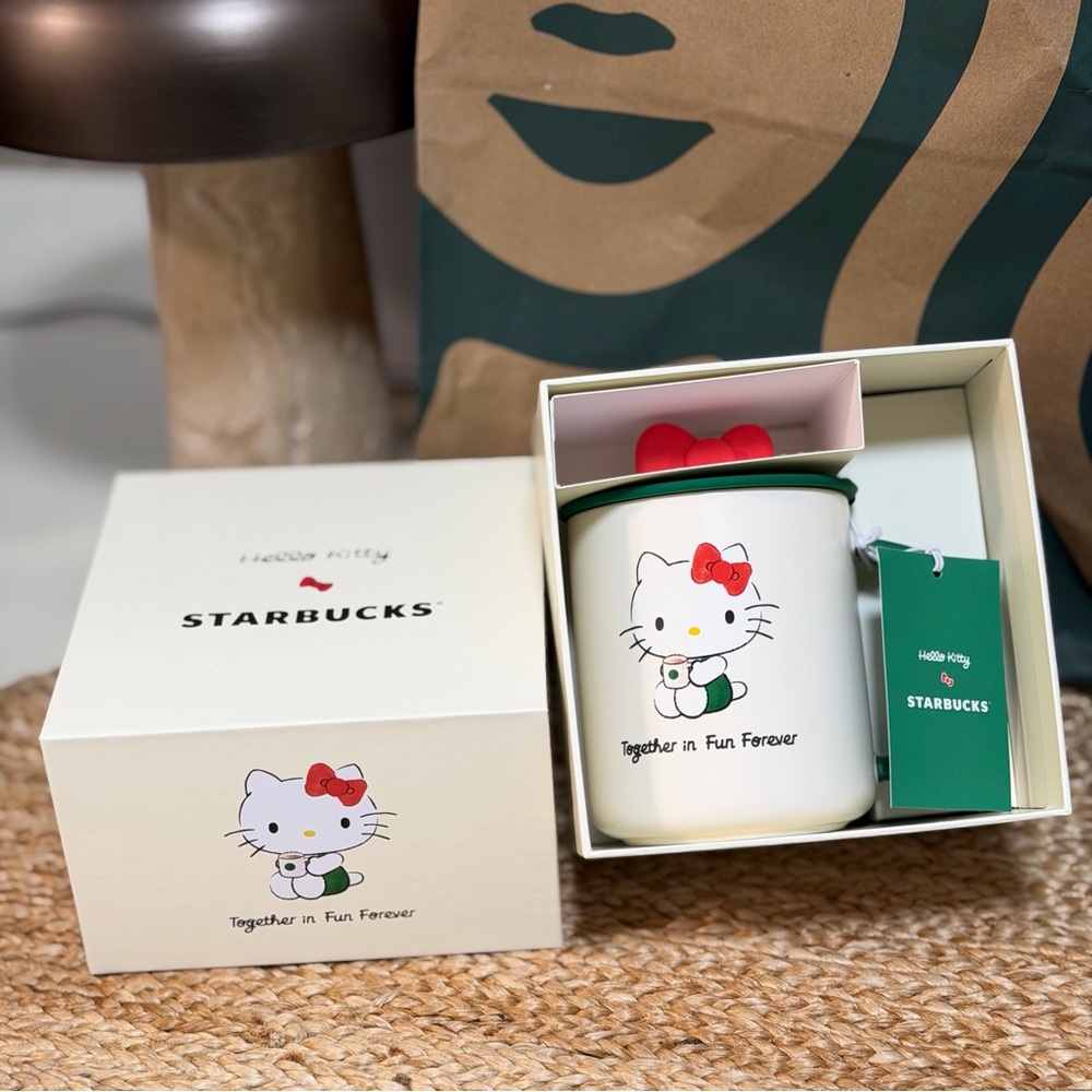 Starbucks Hello Kitty Mug with Red and Green Accents 2025 Holiday